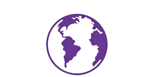 Globe icon symbolizing recycled, sustainable container gardening material.